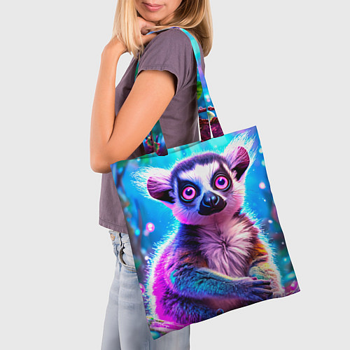 Сумка-шоппер Лемур в сказочном лесу / 3D-принт – фото 3