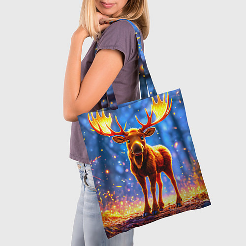 Сумка-шоппер Лосенок в лесу / 3D-принт – фото 3