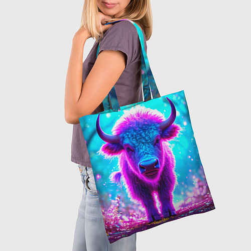 Сумка-шоппер Белый буйвол / 3D-принт – фото 3