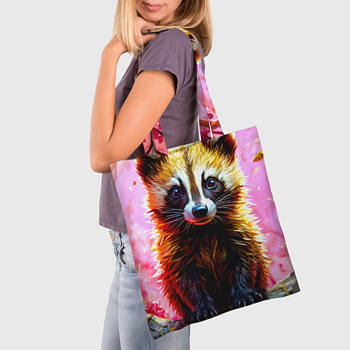 Сумка-шоппер Росомаха в розовом лесу / 3D-принт – фото 3