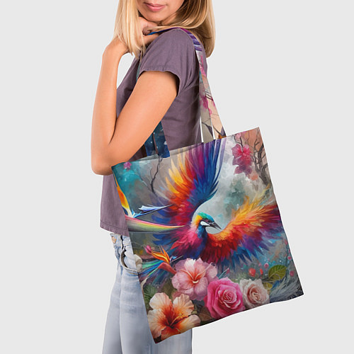 Сумка-шоппер Тропическая птица / 3D-принт – фото 3