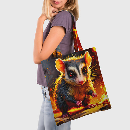 Сумка-шоппер Опоссум в огне / 3D-принт – фото 3