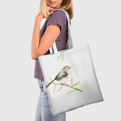 Сумка-шопер Воробей акварель, цвет: 3D-принт — фото 2