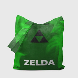 Сумка-шопер Zelda - green gradient по-центру, цвет: 3D-принт