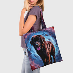 Сумка-шопер Ньюфаундленд в космосе, цвет: 3D-принт — фото 2