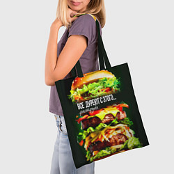 Сумка-шопер Все дуреют с этого фастфуда, цвет: 3D-принт — фото 2