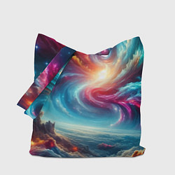 Сумка-шопер Fantastic neon space landscape - ai art fantasy, цвет: 3D-принт