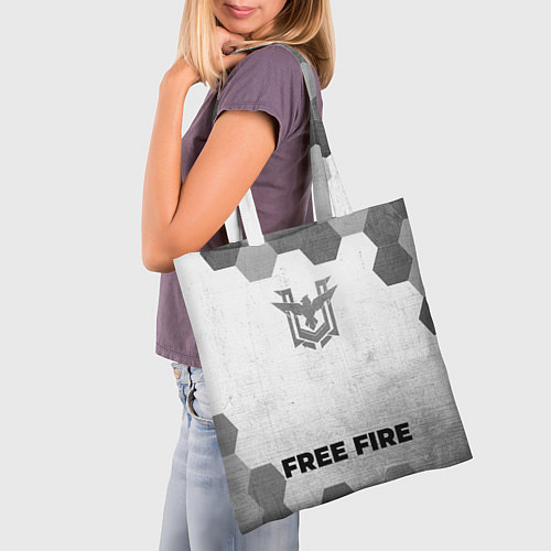 Сумка-шоппер Free Fire - white gradient по-центру / 3D-принт – фото 3