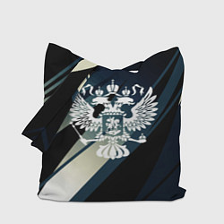 Сумка-шопер Герб России Двуглавый орёл чёрно-синий, цвет: 3D-принт