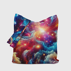 Сумка-шопер Colorfull neon space clouds - ai art fantasy, цвет: 3D-принт