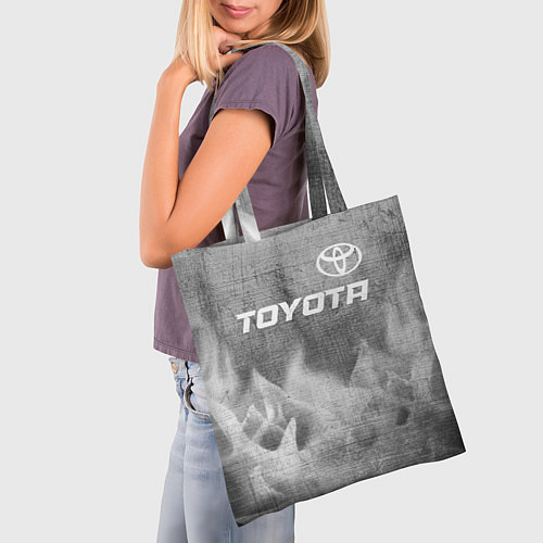 Сумка-шоппер Toyota - grey gradient посередине / 3D-принт – фото 3