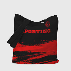 Сумка-шопер Sporting - red gradient посередине, цвет: 3D-принт