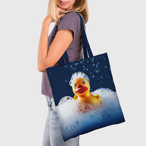 Сумка-шоппер Резиновая уточка в мыльной пене / 3D-принт – фото 3