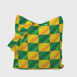 Сумка-шопер Желтый и зеленый геометрический паттерн, цвет: 3D-принт