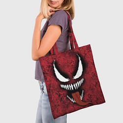 Сумка-шопер Веном красный и черный симбиот, цвет: 3D-принт — фото 2