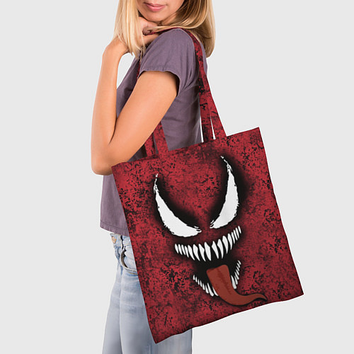 Сумка-шоппер Веном красный и черный симбиот / 3D-принт – фото 3