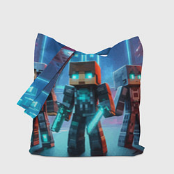 Сумка-шопер Minecraft - ai art neon glow, цвет: 3D-принт