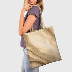 Сумка-шопер Светлый коричневый текстура камень мрамор, цвет: 3D-принт — фото 2