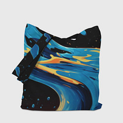 Сумка-шопер Синяя волна из красок, цвет: 3D-принт