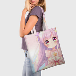 Сумка-шопер Аниме в нежных оттенках, цвет: 3D-принт — фото 2