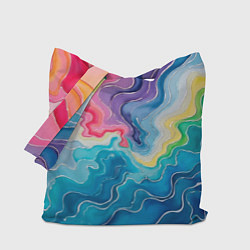 Сумка-шоппер Абстрактные волны в мраморном стиле