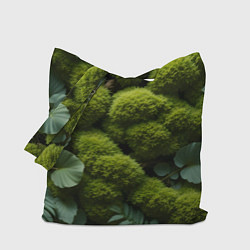 Сумка-шопер Зеленый мох и листья, цвет: 3D-принт