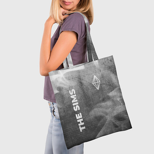Сумка-шоппер The Sims - grey gradient вертикально / 3D-принт – фото 3