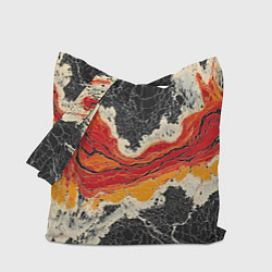 Сумка-шоппер Красно-черная потертая текстура