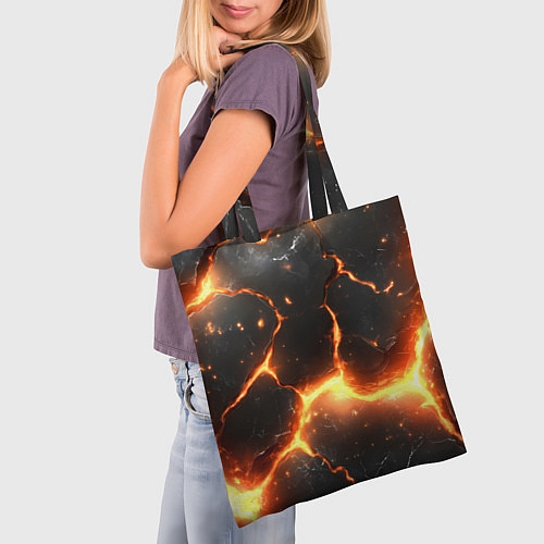 Сумка-шоппер Лава и разлом плит / 3D-принт – фото 3