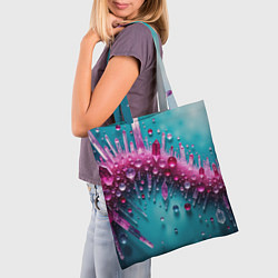 Сумка-шопер Розовые кристаллы, цвет: 3D-принт — фото 2