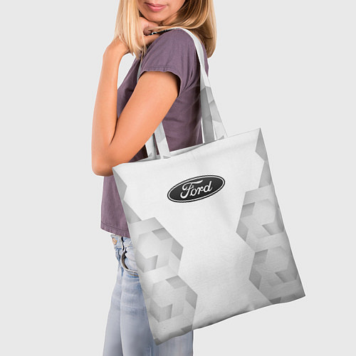 Сумка-шоппер Ford white poly / 3D-принт – фото 3
