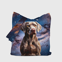 Сумка-шопер Веймаранер в космосе, цвет: 3D-принт