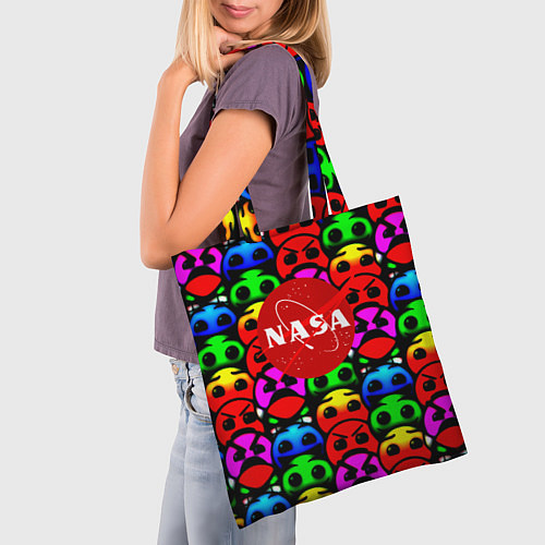 Сумка-шоппер NASA smile / 3D-принт – фото 3
