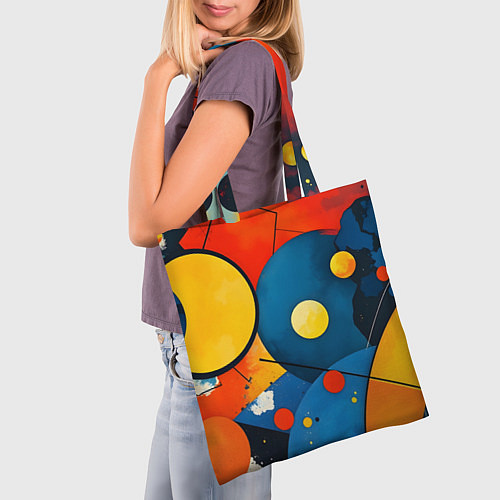 Сумка-шоппер Динамичный красочный паттерн / 3D-принт – фото 3
