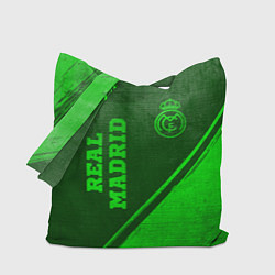 Сумка-шопер Real Madrid - green gradient вертикально, цвет: 3D-принт