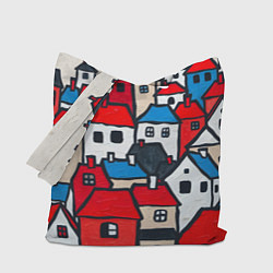 Сумка-шоппер Красные и белые домики