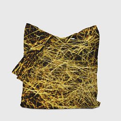 Сумка-шопер Золотое плетение на черном, цвет: 3D-принт