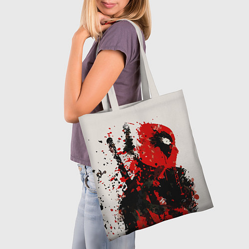 Сумка-шоппер Дэдпул брызги / 3D-принт – фото 3