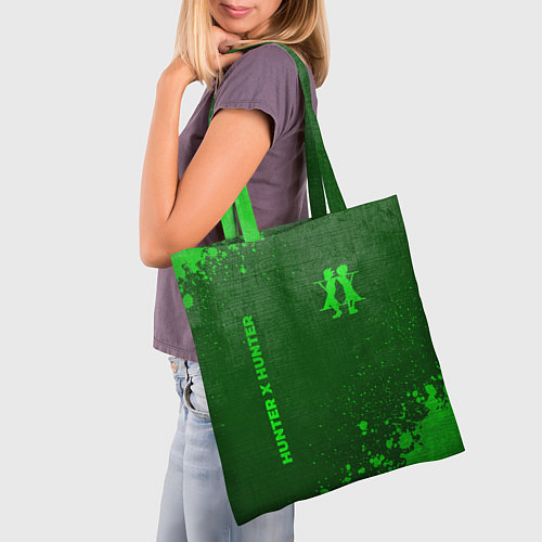 Сумка-шоппер Hunter x Hunter - green gradient вертикально / 3D-принт – фото 3