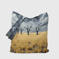 Сумка-шопер Деревья в поле, цвет: 3D-принт