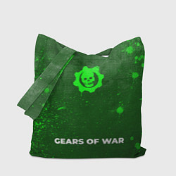 Сумка-шопер Gears of War - green gradient по-центру, цвет: 3D-принт