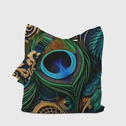 Сумка-шопер Узоры и перья павлина, цвет: 3D-принт
