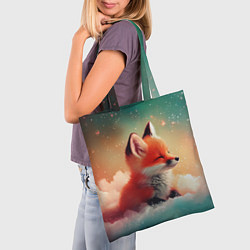 Сумка-шопер Милый лисенок спит на облаке, цвет: 3D-принт — фото 2