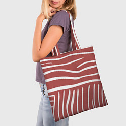 Сумка-шопер Полоски красной зебры, цвет: 3D-принт — фото 2