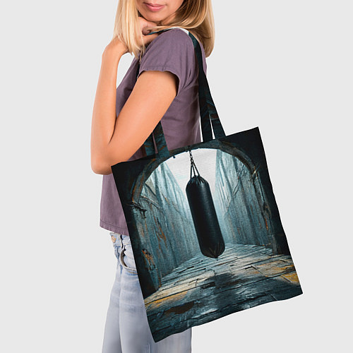 Сумка-шоппер Боксерская груша на черном / 3D-принт – фото 3