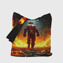 Сумка-шопер Боксер в огне, цвет: 3D-принт