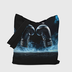 Сумка-шопер Черные бойцовские перчатки в дыму, цвет: 3D-принт