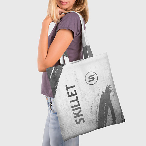 Сумка-шоппер Skillet - white gradient вертикально / 3D-принт – фото 3