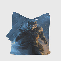 Сумка-шопер Волк и молния, цвет: 3D-принт
