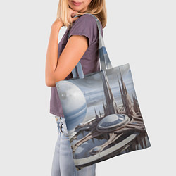 Сумка-шопер Инопланетный город, цвет: 3D-принт — фото 2